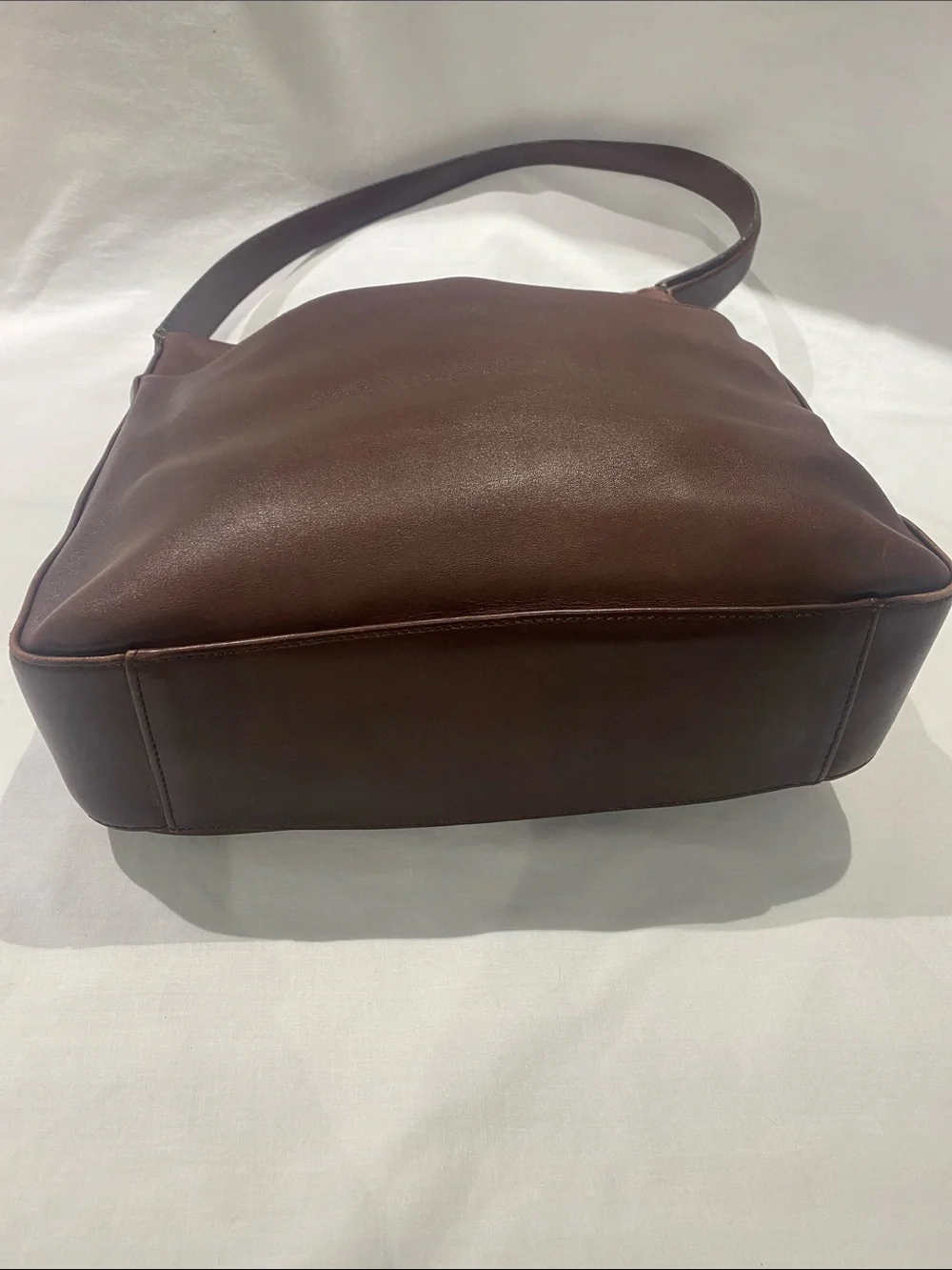 Coach 9180 USA Brown Leather Shoulder Bag with Front Slip Pocket